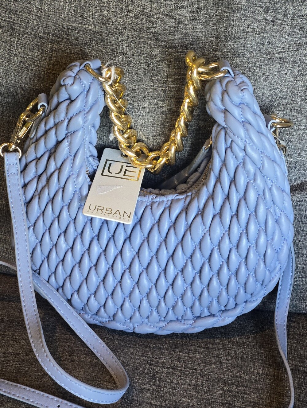 New Periwinkle Urban Expressions Jade crossbody With Gold Chain Handbag